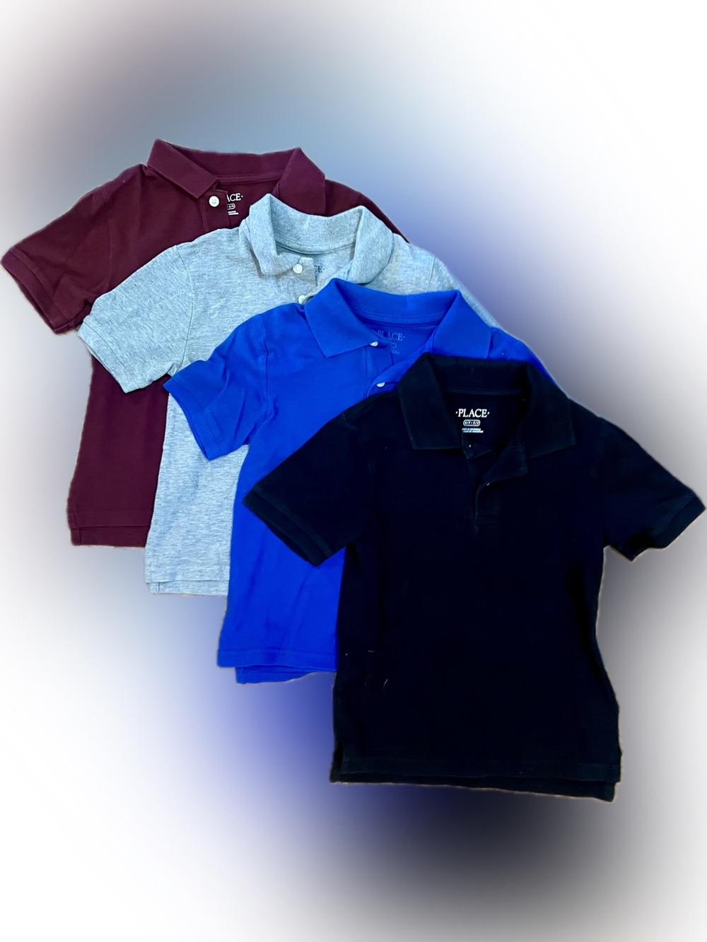 Place Boys Polo Shirt Pack - Maroon, Heather Gray, Royal Blue, Black (S)